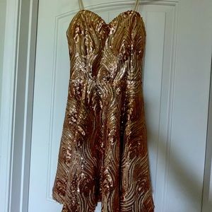Gold Sequin Windsor Dress